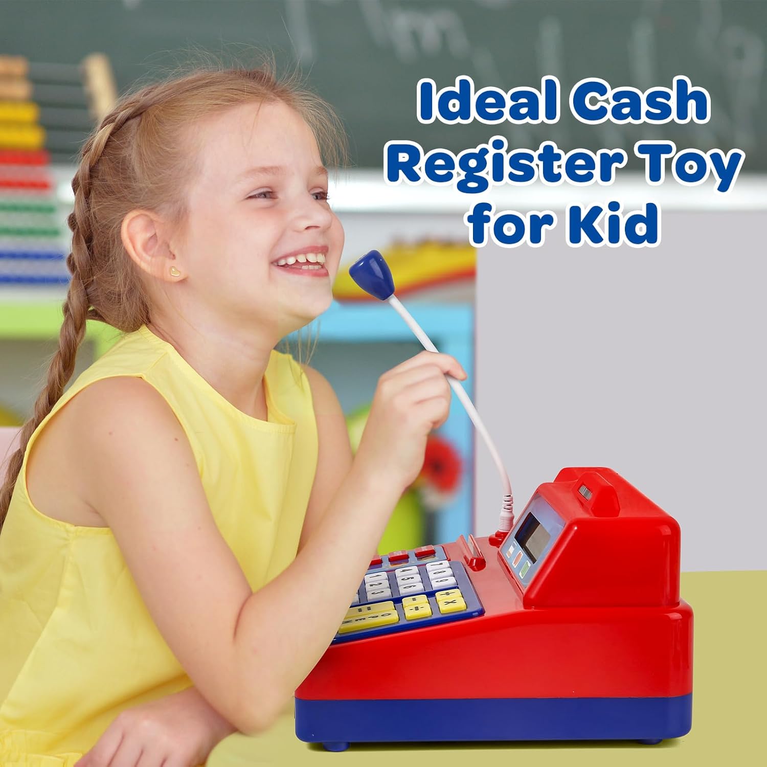 Supermarket Real Sound Microphone Credit Card Pretend Cashier Set Gift Kids Calculator Cash Register Toy - Image 2