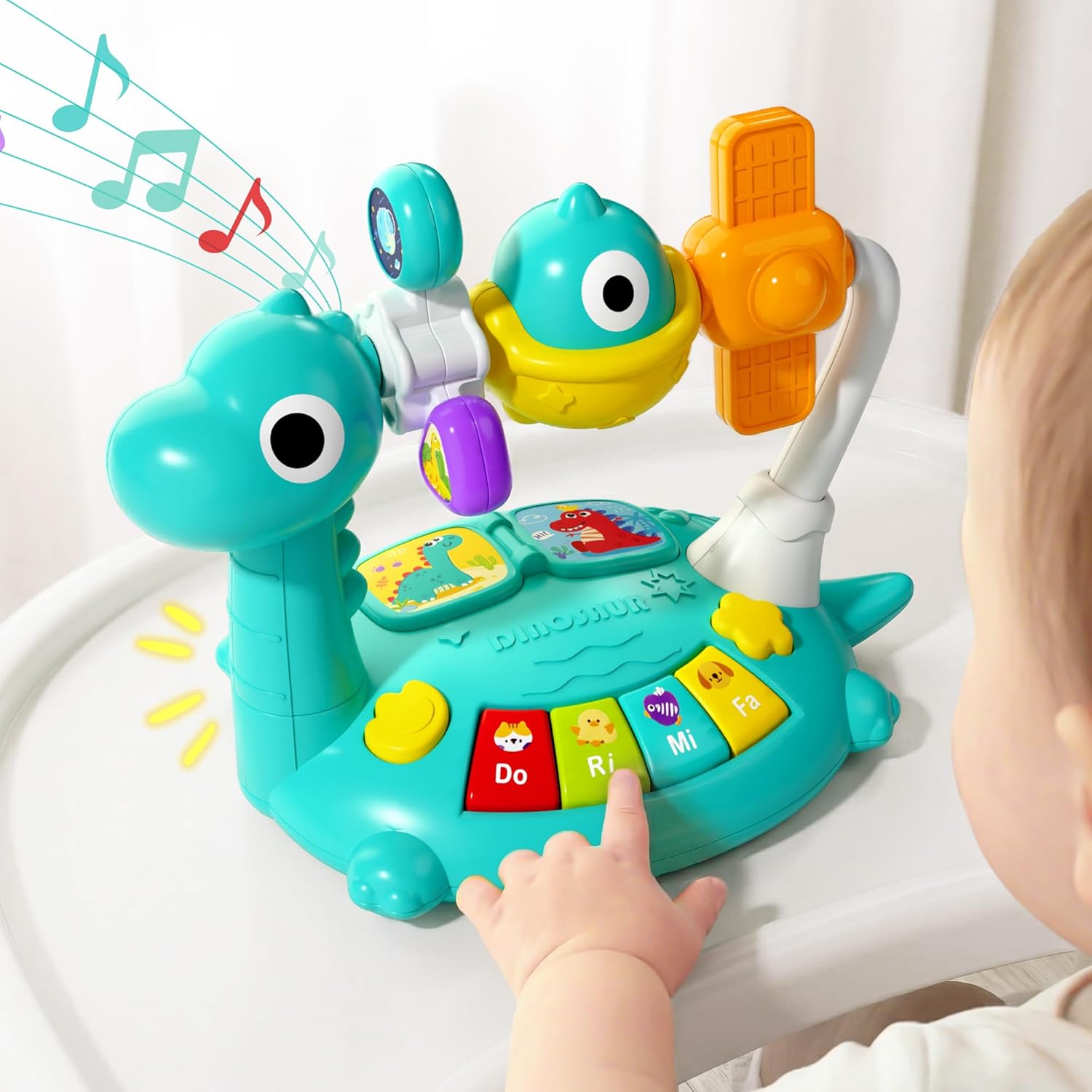 Wholesale dinosaur baby piano toy with lights and music by LuluFamily