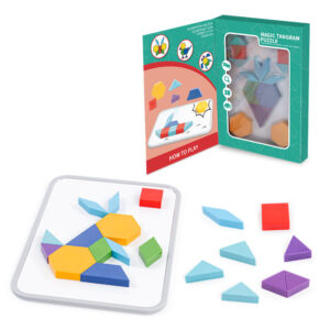 Wholesale magnetic tangram puzzle toy with colorful matching blocks by LuluFamily