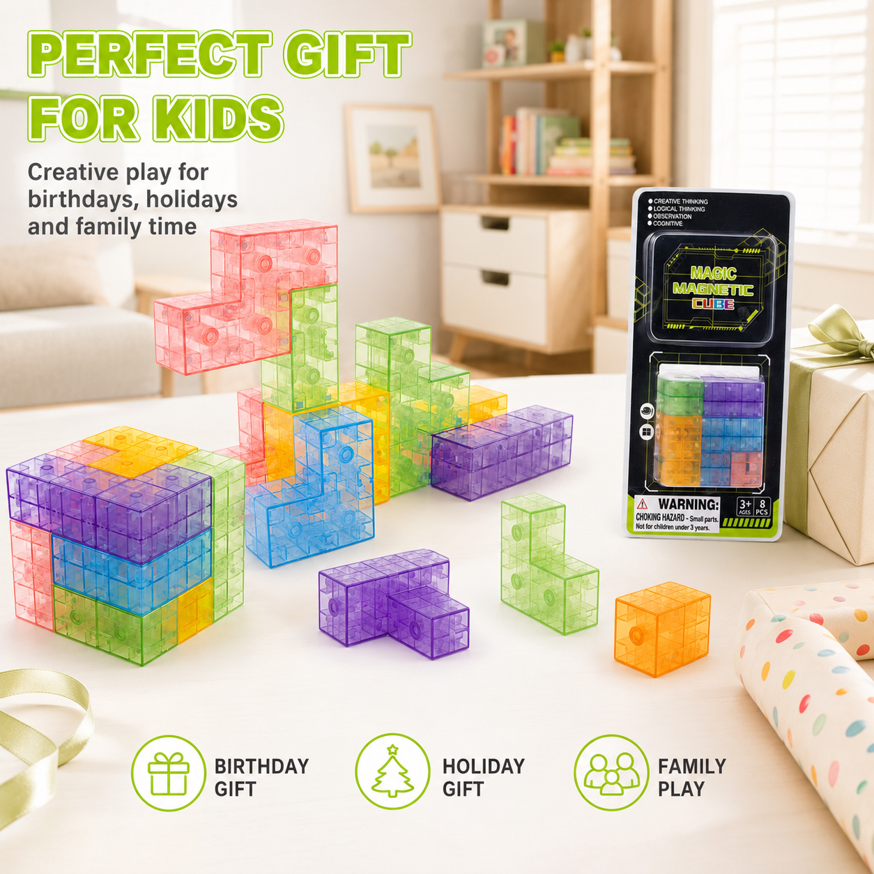 Wholesale Magnetic Puzzle Cube Toy with 3D Challenge Cards - Bild 4