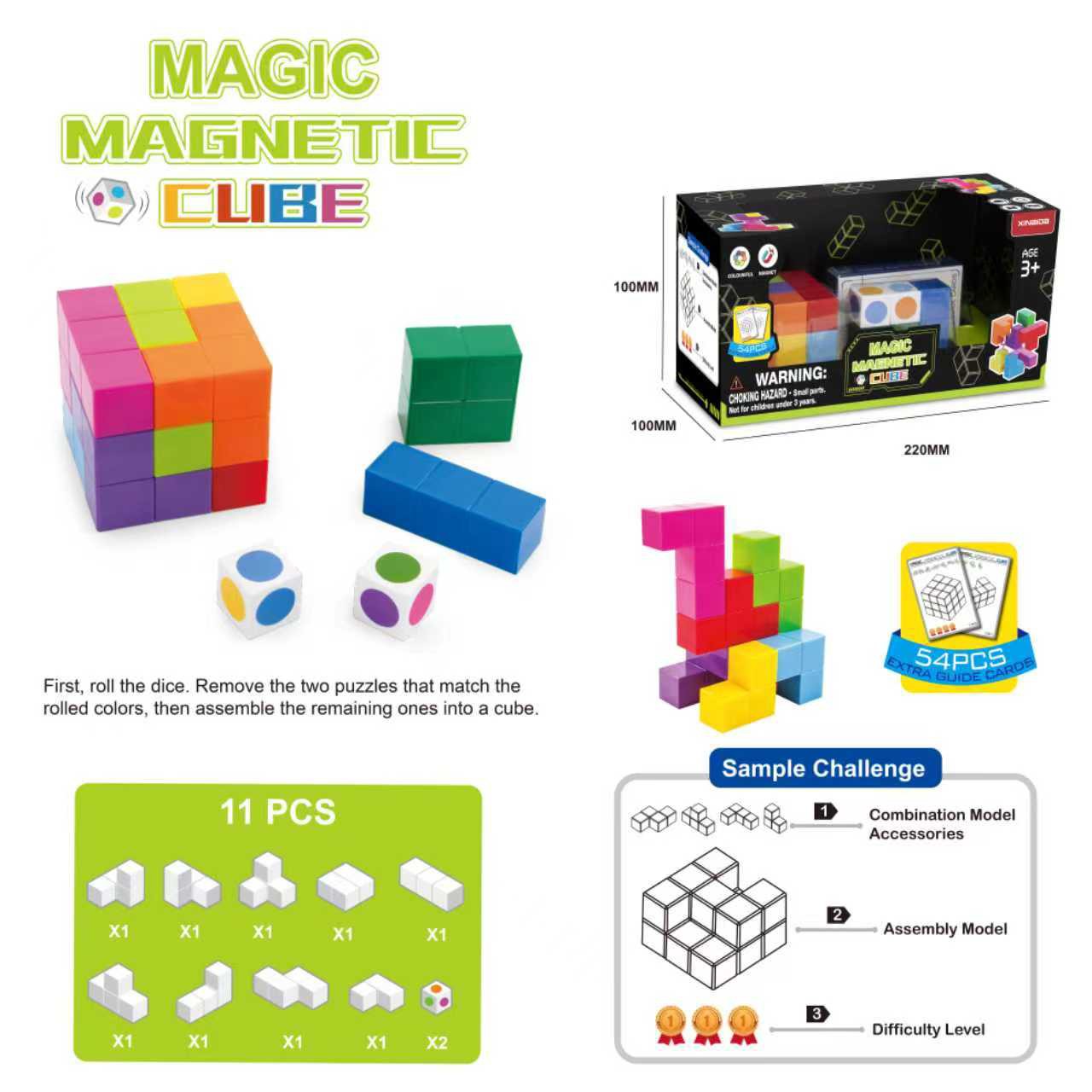 Wholesale Magnetic Puzzle Cube Toy with 3D Challenge Cards - Bild 8