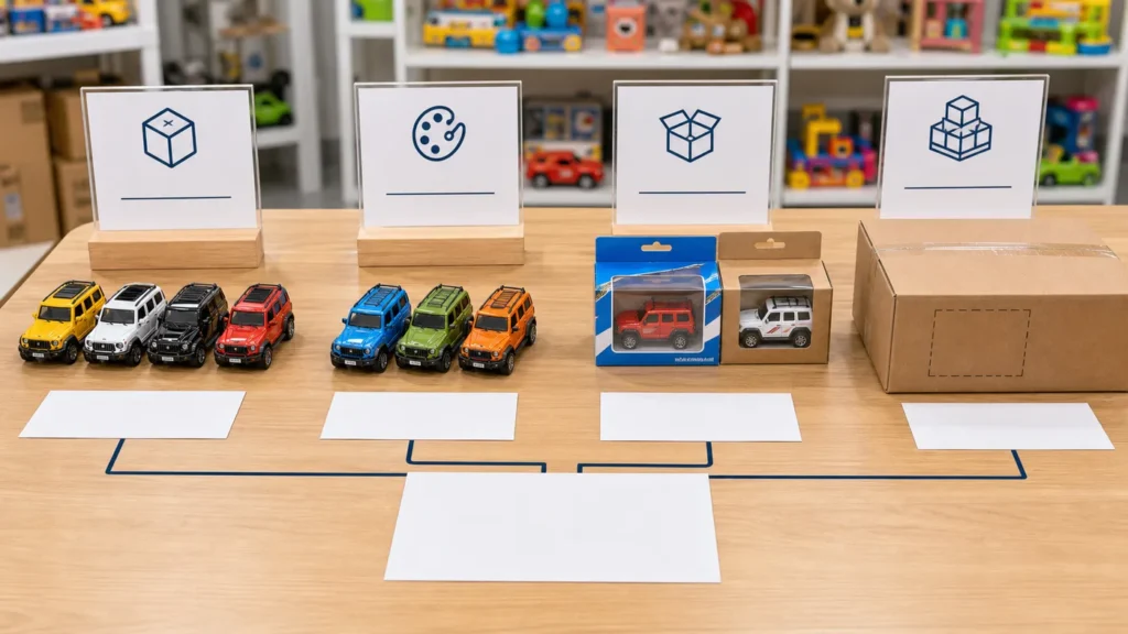 How MOQ is calculated by SKU color packaging and carton in toy wholesale